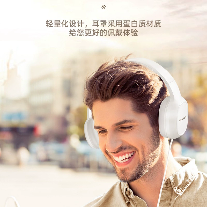 Awei Wei GM-6 проводные наушники гарнитура с микрофоном, звонки, HiFi стерео, высокое качество