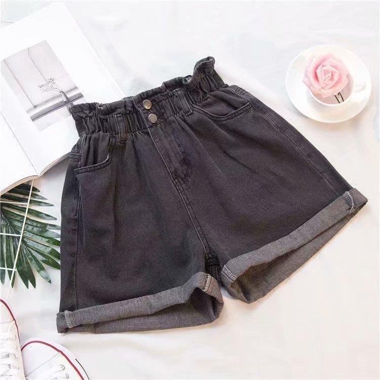 ChicShe Women's Denim 2025 Summer Elastic Waist Double Button Ladies Cuffed Loose Wide Leg Shorts_voghion.com
