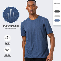 速乾性スポーツTシャツ、ラウンドネック、アウトドアランニングフィットネスウェア、軽量、吸汗性、通気性、トレーニングウェア、半袖、夏用