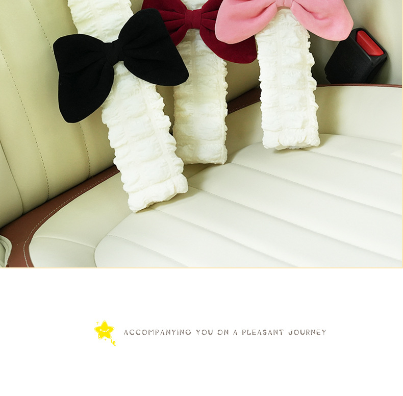 Car Seat Belt Shoulder Cover Internet Celebrity Puffy Car Soft Anti-Rein Protective Cover Goddess Car Decoration Supplies