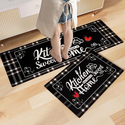 Amazon Kitchen Long Striped Mat Home Geometric Set Foot Mat Bathroom Water Absorbent Mat Machine Washable Floral Mat