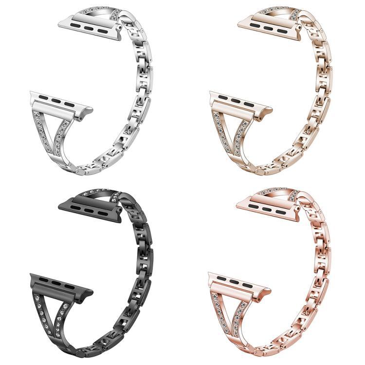 Correa de reloj de Apple con diamantes trenzados en herringbone para Apple Watch pulseras de acero inoxidable multimodelo
