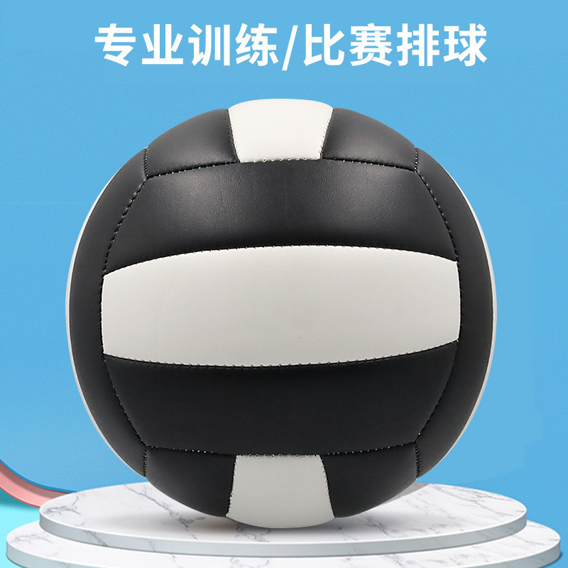 Volleyball black and white 5 PVC2.0 primary school entrance examination special ball inflatable soft student training 4 volleyball