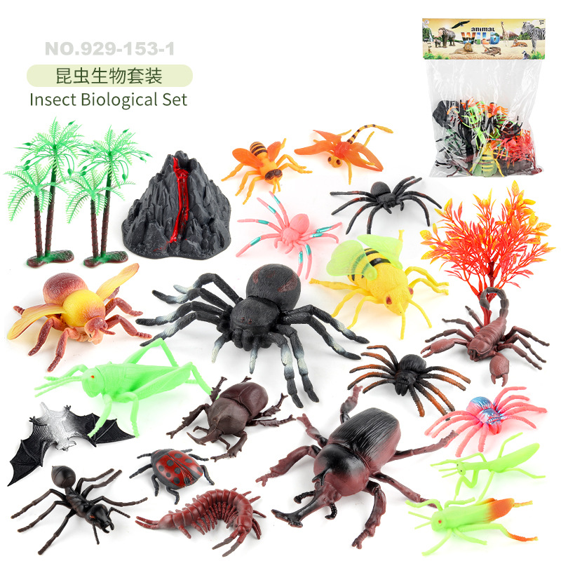 Transfronteriza simulación mini insecto biológico modelo saltamontes araña escarabajo hormiga rana estática decoración traje de juguete