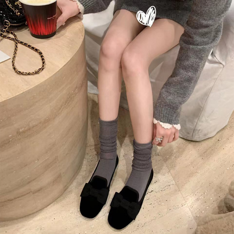 Madre de uva ~ nicho retrógrado zapatos de terciopelo plano para mujeres 2024 primavera nuevos zapatos de abuela de arco