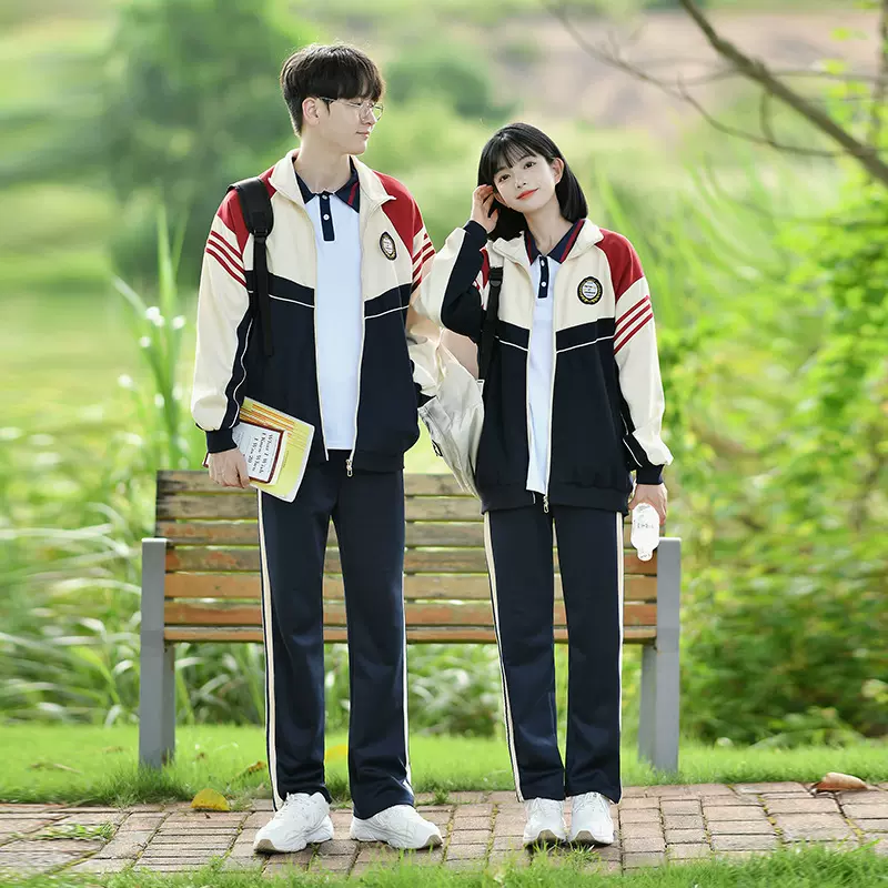 一件代发2023 ins学生套装秋冬装卫衣外套学生班服校服运动会