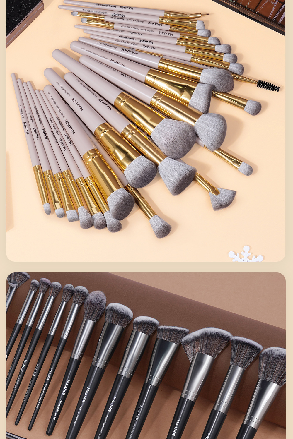 Factory direct sales 25-piece luxury makeup brush set plus box professional beauty tools nylon bristles for beginners
