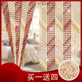 风水塑料水晶珠帘子防蚊蝇门帘装饰隔断客厅卧室卫生间免打孔家用