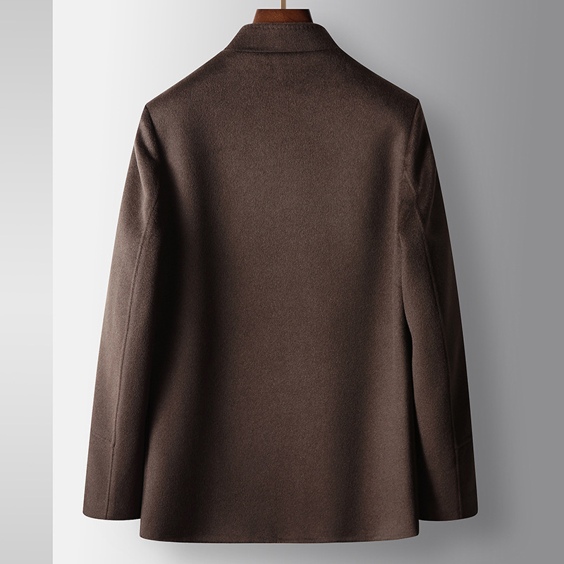 Men's Clothing autumn and winter Chinese style stand up collar youth Tang suit style double sided wool casual warm coat_voghion.com