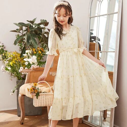 Princess Dress for Girls Summer Children's Skirts 2024 New Fashion Girl Long Skirt Summer Outfit for Older Children