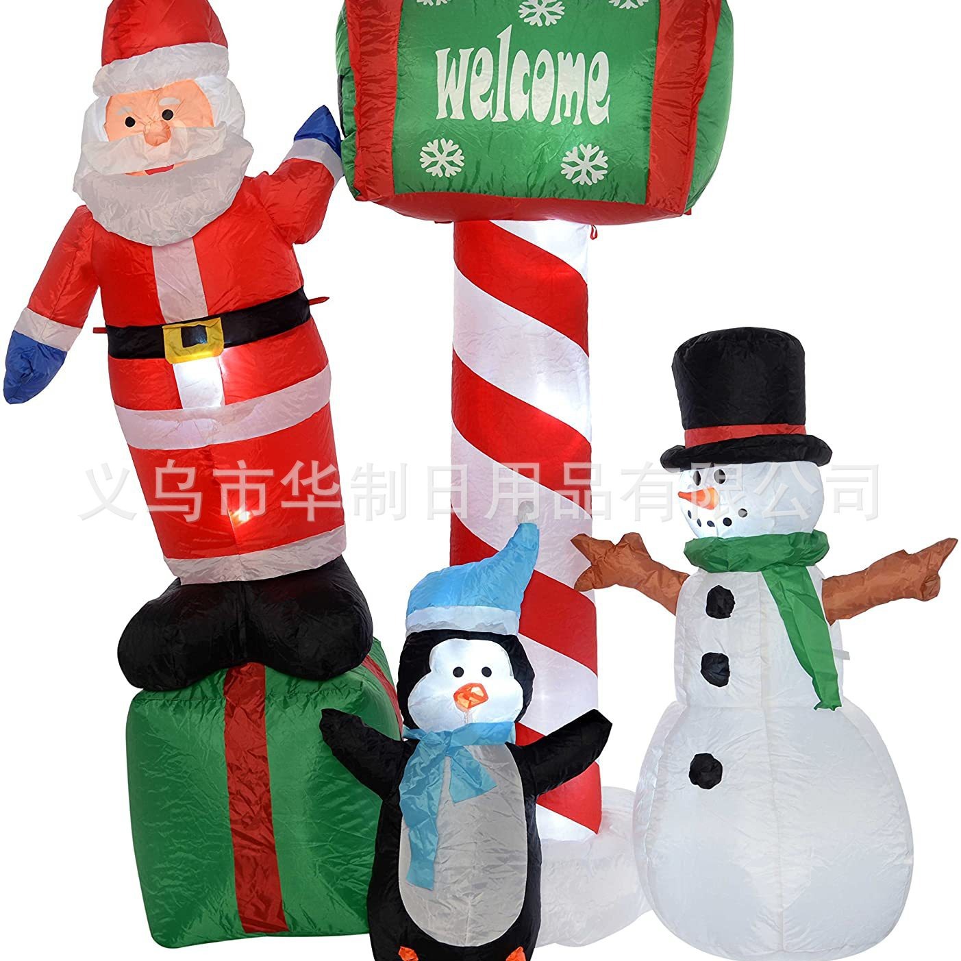 圣诞老人企鹅雪人充气, LED灯亚马逊圣诞老人万圣节充气蜘蛛气模