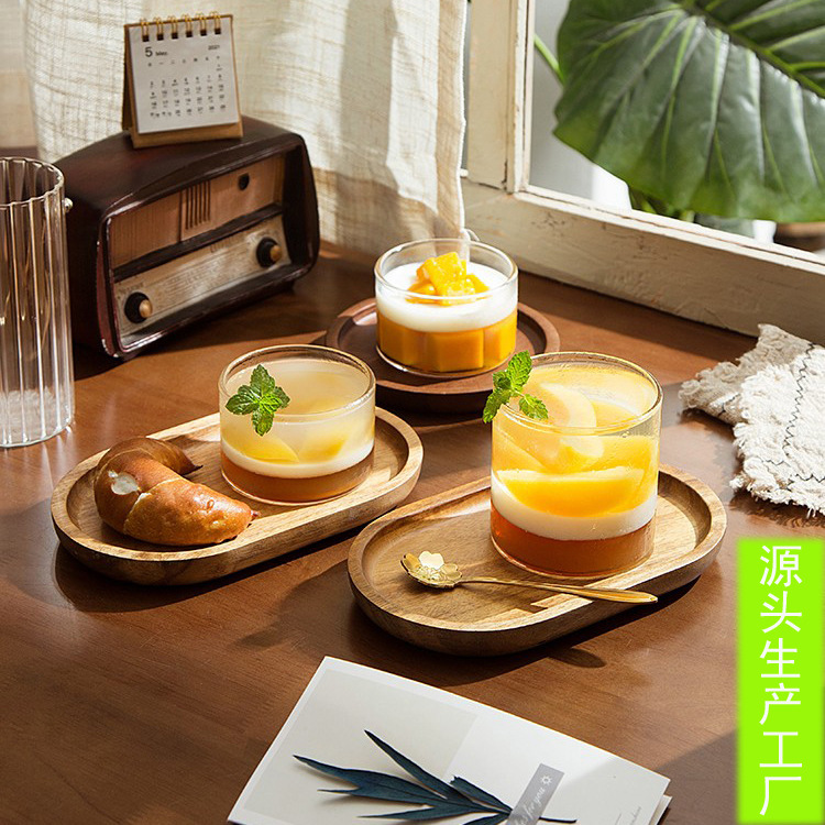 Japanese Glass Pudding Bowl Milkshake Cup Cake Baking Mold Ice Cream Ice Cream Bowl Yogurt Bird's Nest Bowl Heat-Resistant