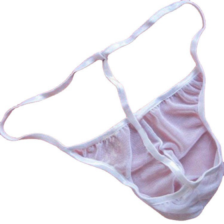 Men's Mesh Thong T-Pants Sexy Temptation See-Through U-Shaped Pouch Underwear Lingerie_voghion.com