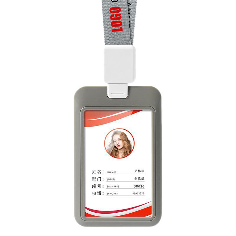 Cubierta de tarjeta de trabajo cubierta de tarjeta de empuje cubierta deslizante cubierta protectora placa de certificado de empleado de color sólido cuerda retráctil cuerda de fijación