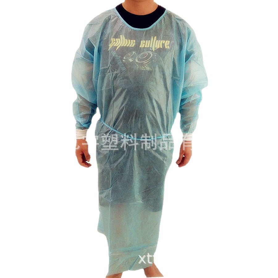 无纺布防水隔离衣 一次性蓝色覆膜加厚实验手术衣服