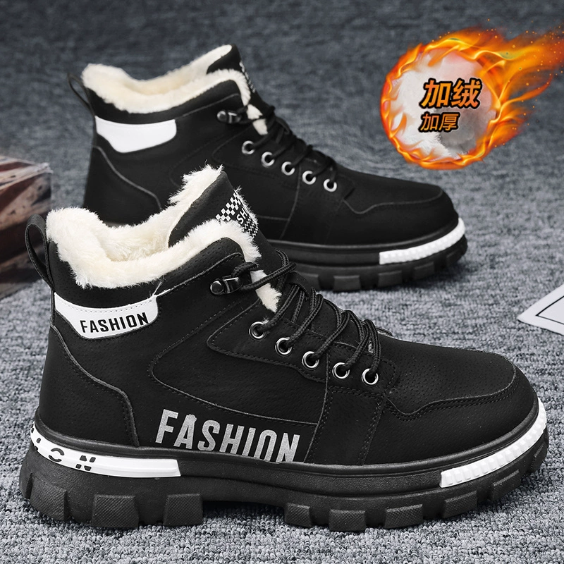 Мужские зимние утеплённые ботинки Martens, высокие, на шнуровке, тёплые, размеры 39–44
