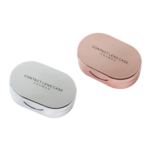 New creative cartoon contact lens box with mirror tweezers double box contact lens box press companion box