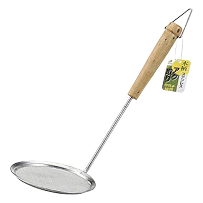 Японская импортная нержавеющая сталь с плавающей пеной ложка с деревянной ручкой мелкая сетка дуршлаг горячий горшок ложка шумовка ложка жареная сетка фильтра