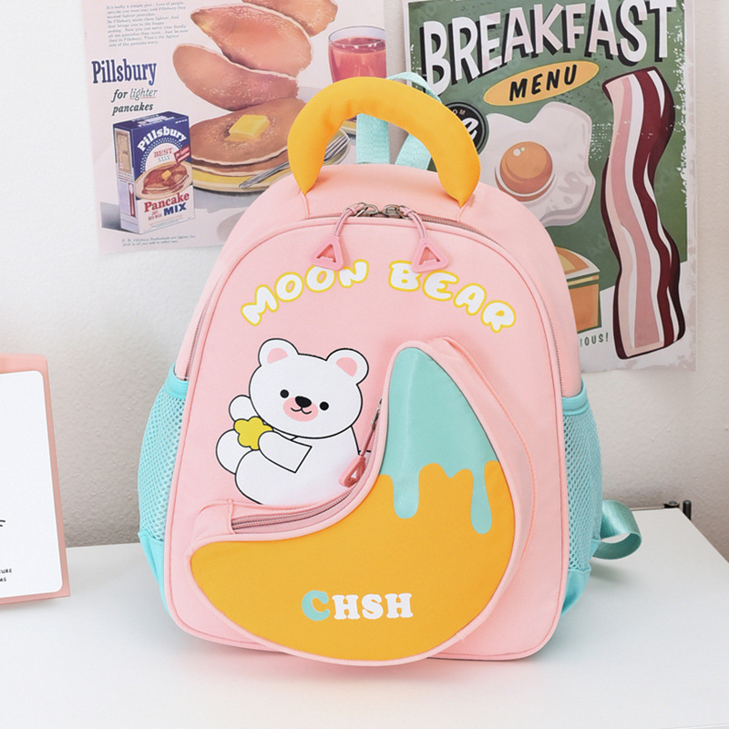 Mochila infantil de dibujos animados lindos osos niñas mochila transpirable 3 años de edad 5 años de edad preescolar mochila para niños pequeños