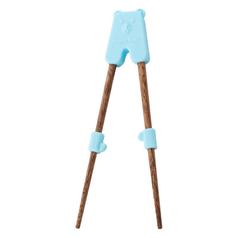 Entrenamiento de niños palillos de madera alas para bebés comer palillos de madera 18cm silicona antideslizante aprendizaje palillos cubiertos para niños al por mayor