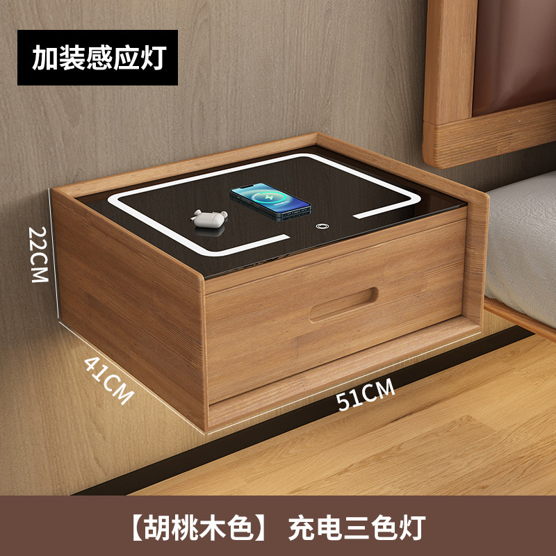 Moderno simple simple pequeño estante doméstico de madera sólida dormitorio red cabecera flotante cabecera al por mayor