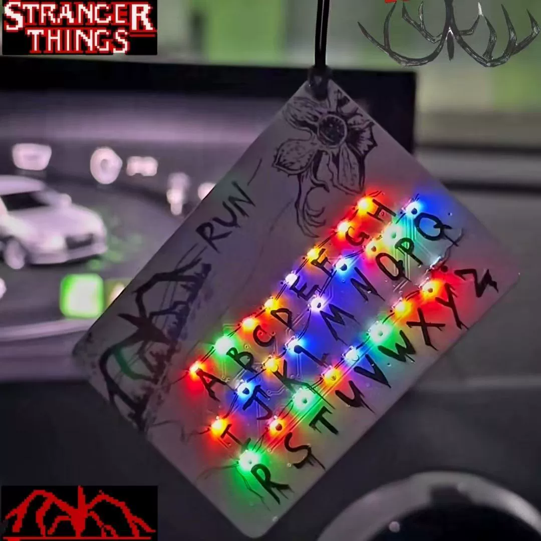 Luminous Pendant (Stranger Things) LED Alphabet Light Card Keychain, Multicolor LEDs