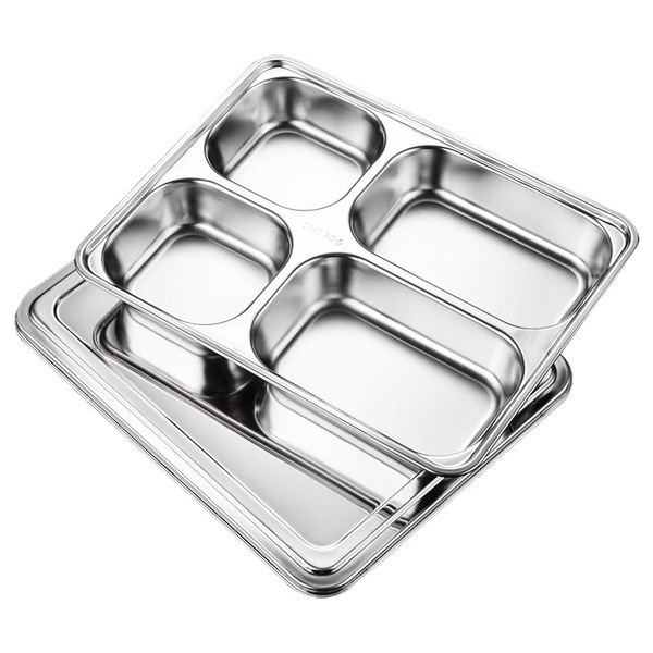 Square dinner plate stainless steel for children and adults