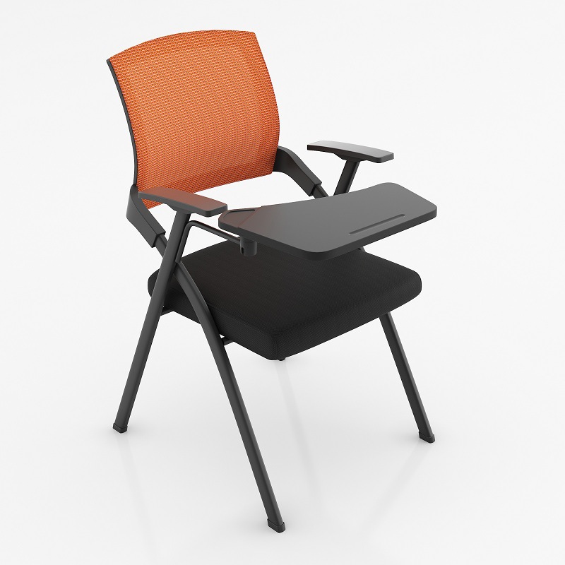 Silla de sala de reuniones Silla plegable de entrenamiento de malla con tablero de escritura, tablero de escritorio, escritorio y silla de estudio, silla de entrenamiento de oficina plegable integrada image 13