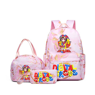 Magic Digital Circus Popular Backpack for Male and Female Students and Children Suitable for Decompression Backpack Pen Bag Lunch Bag Set
