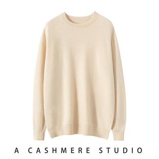 Autumn and Winter 2024 New Cashmere Men's Crewneck Sweater Solid Color Soft Waxy Warm Turtleneck Base Sweater Sweater