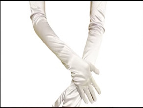 [단발] - 흰색 새틴 장갑