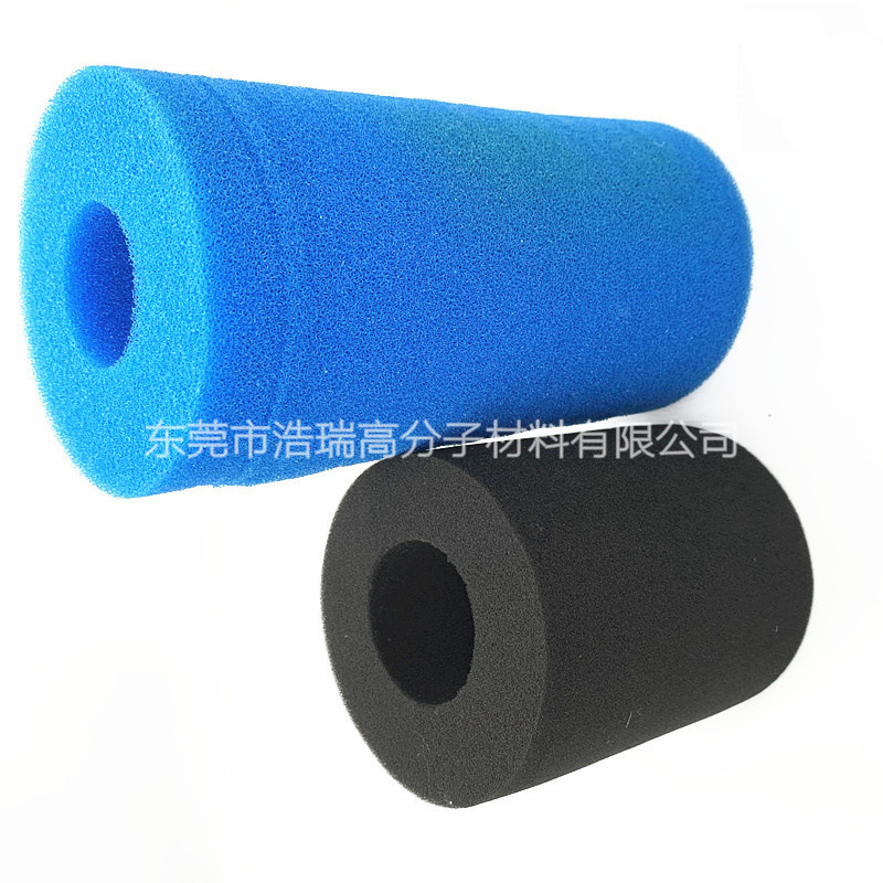 黑色过滤海棉柱子贴标海绵管洁海绵线切割海绵柱子圆形空心海绵柱