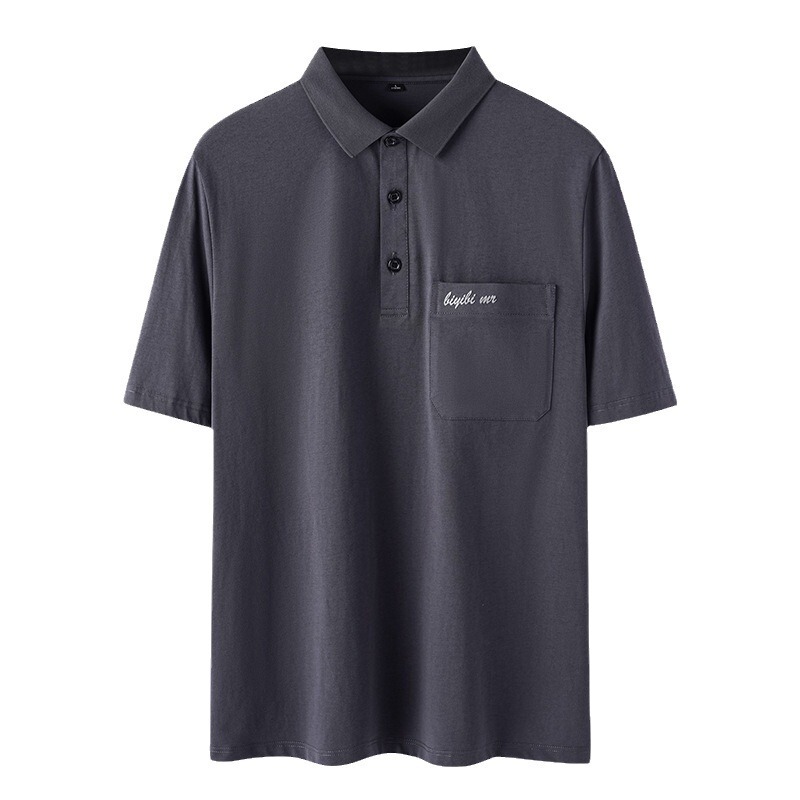 中年男性半袖純綿tシャツ夏poloシャツ吸汗通気性パパカジュアル上着ラペルtシャツ|undefined