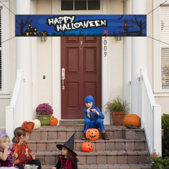 Selectively Chosen New Amazon Halloween Banner Outdoor Decoration Flag Halloween Courtyard Background Cloth Banner Wholesale