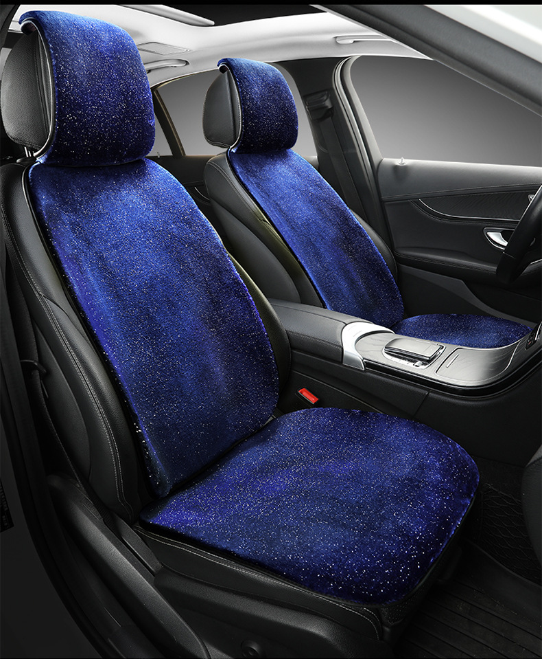 Steering wheel cover car handle cover starry sky winter mink plush warm winter armrest box cushion car seat rear seat