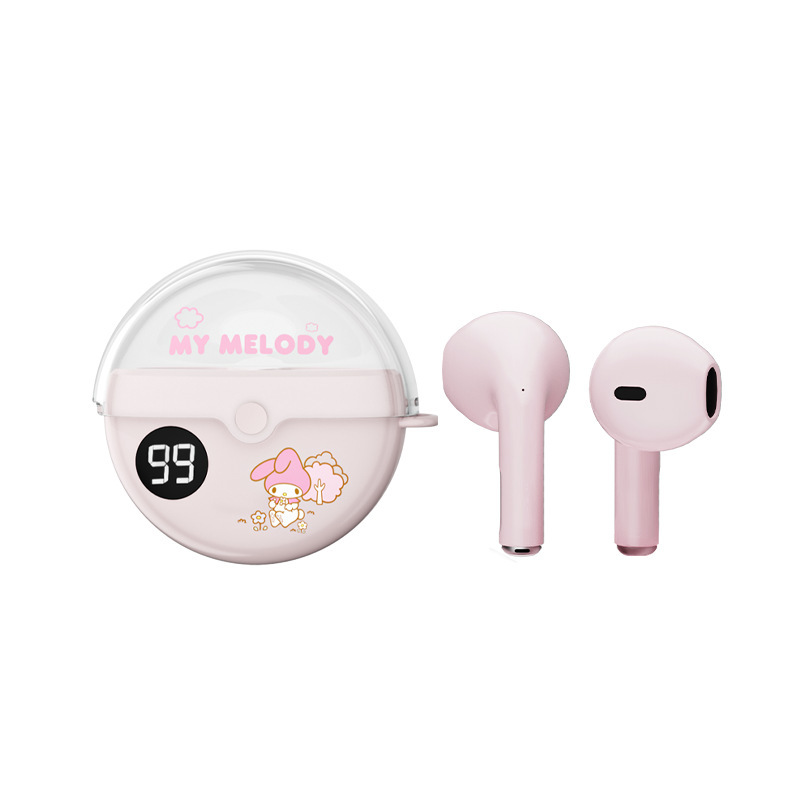 サンリオTWSlanyワイヤレスbluetoothイヤホンQ77スポーツ音楽ゲームマグネットかわいい半入耳卸売新|undefined