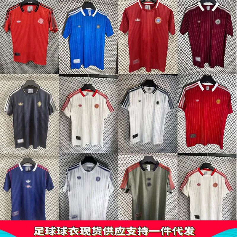 2526 Retro Style Football Uniform T-Shirt Short-Sleeved Jersey Quick-Drying Breathable Loose Fan Version Casual Cultural Sportswear