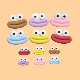 Pvc Funny Cartoon Sausage Mouth Eyes Charger Protective Cover Refrigerator Mobile Phone Case Hole Shoe Accessories