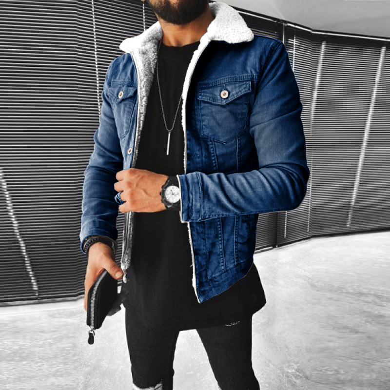 Mens Outerwear Sherpa Style Denim Jackets