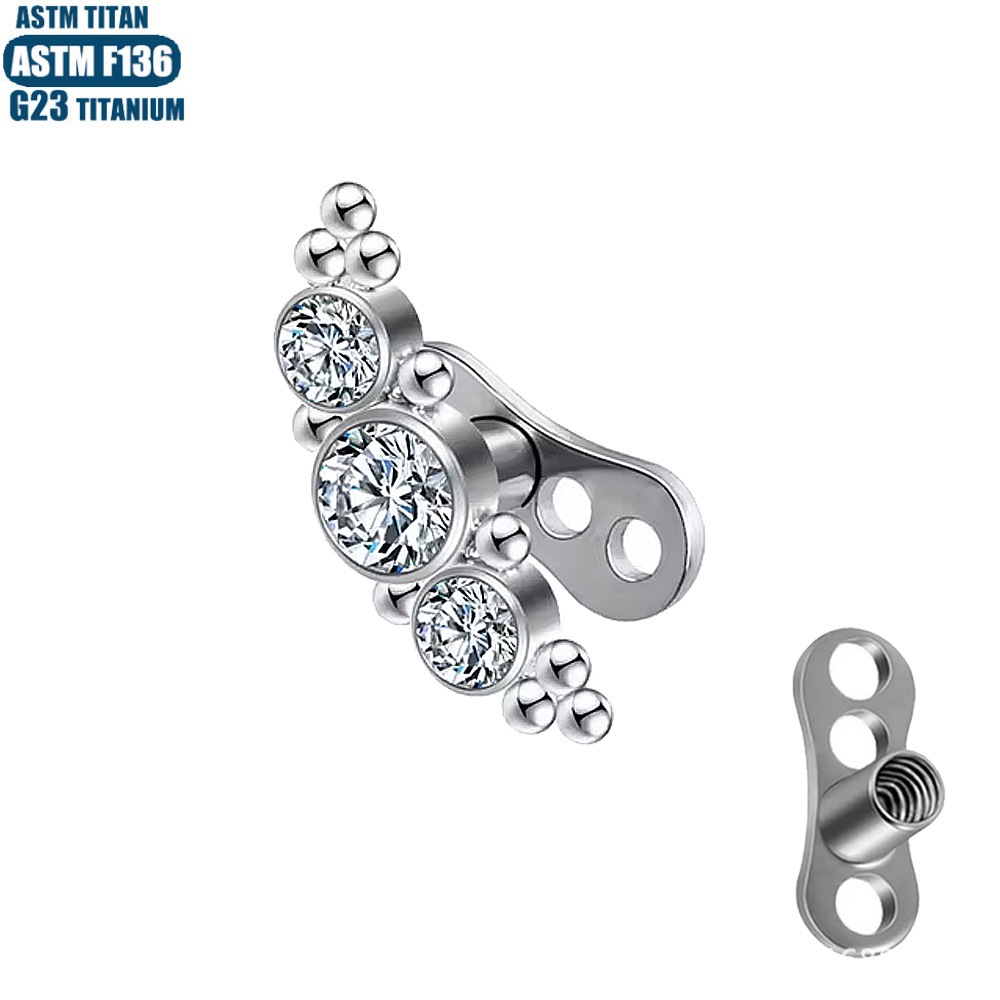 Pointed labret stud close-up product detail