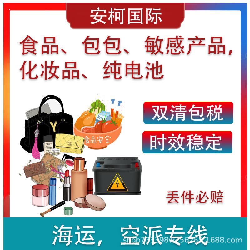 国际物流快递到以色列加拿大敏感货食品包包海运专线英国德国卡航