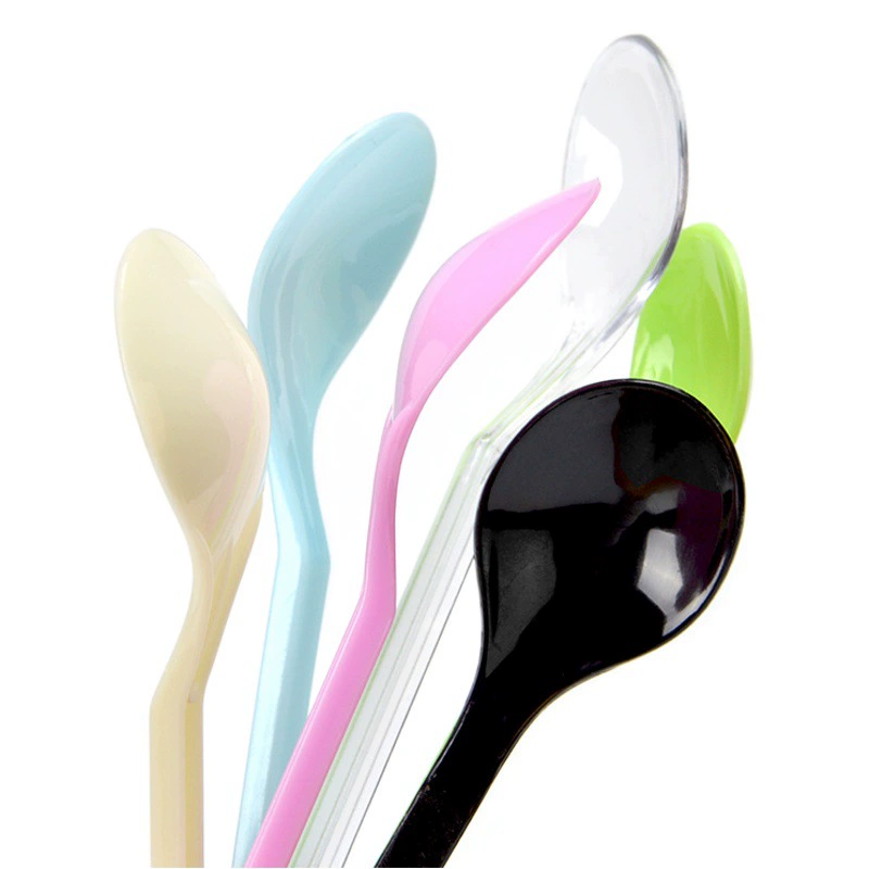 Труба цветок Одноразовая Ложка десертная ложка мороженое вилка ложка йогурт пудинг ложка Лопата маленькая ложка пластиковая ложка