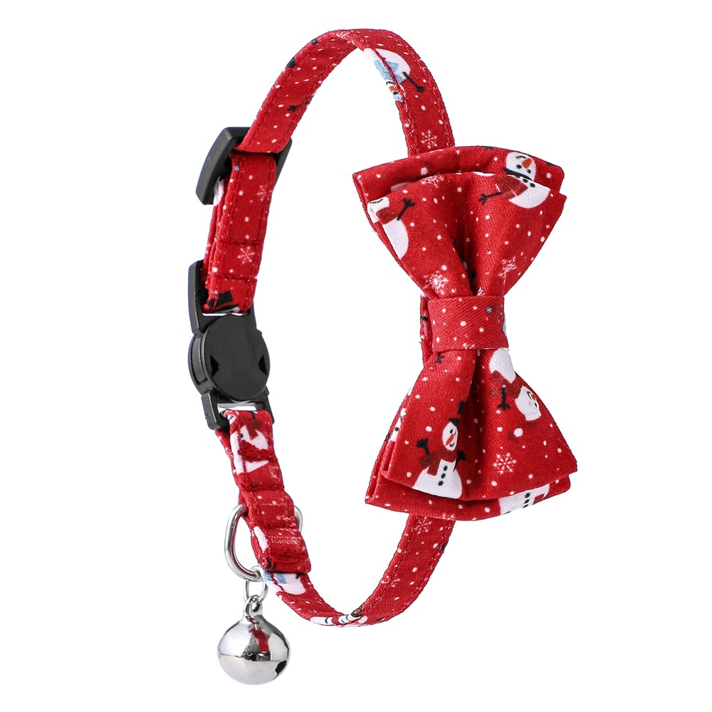 Nuevo transfronterizo Gran Bretaña Europa América Navidad Papá Noel muñeco de nieve mascota arco campana gatos collar gatos