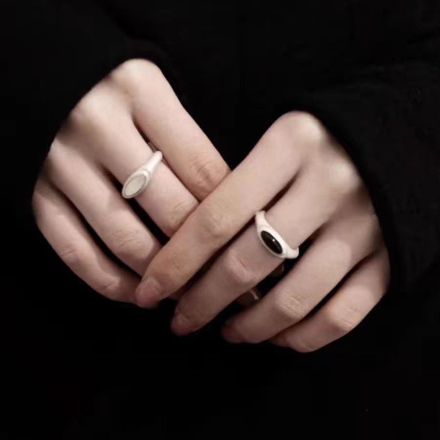 Matte small design ring