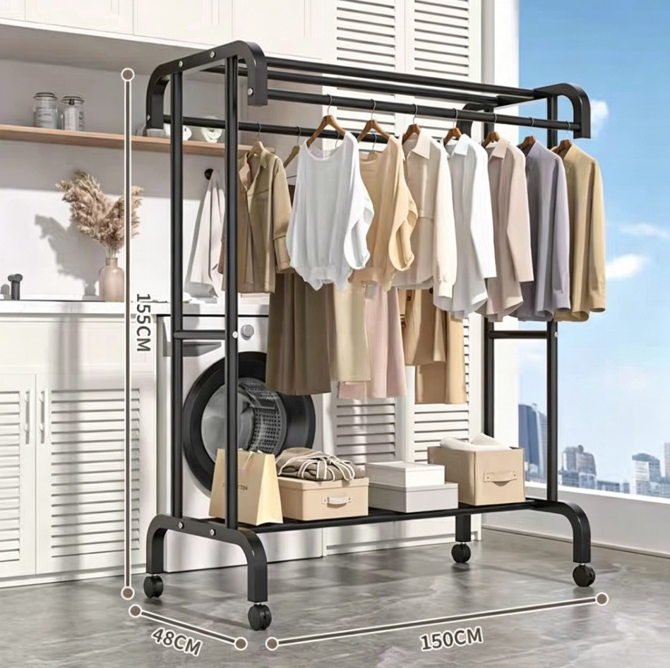 Tendedero de Pie de Acero al Carbono de Acero al Carbono, Rotación de 360 Grados, para Balcón y Dormitorio