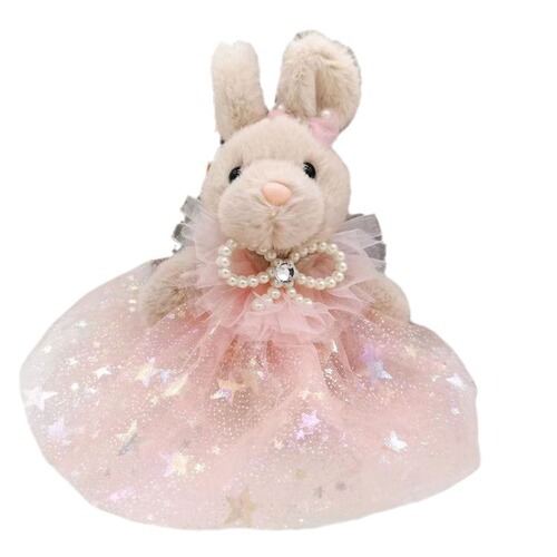 Cute vertical-eared plush bunny doll pendant car accessories bag keychain plush toy wedding gift