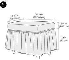 UG73换鞋长椅储物凳套裙边脚踏床尾凳防尘套长沙发罩子泡泡格裙摆