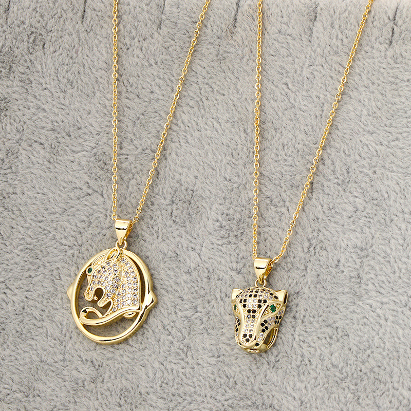 Leopard Head Pendant Necklace Personalized Hip Hop Punk Jewellery_voghion.com