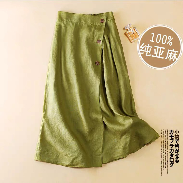 Six Colors Available~ Women's 2026 Summer New Casual A-Line Skirt, Summer Cotton-Linen Mid-Length Elastic Waist Flared Skirt Six Colors Available~ Women's 2026 Summer New Casual A-Line Skirt, Summer Cotton-Linen Mid-Length Elastic Waist Flared Skirt