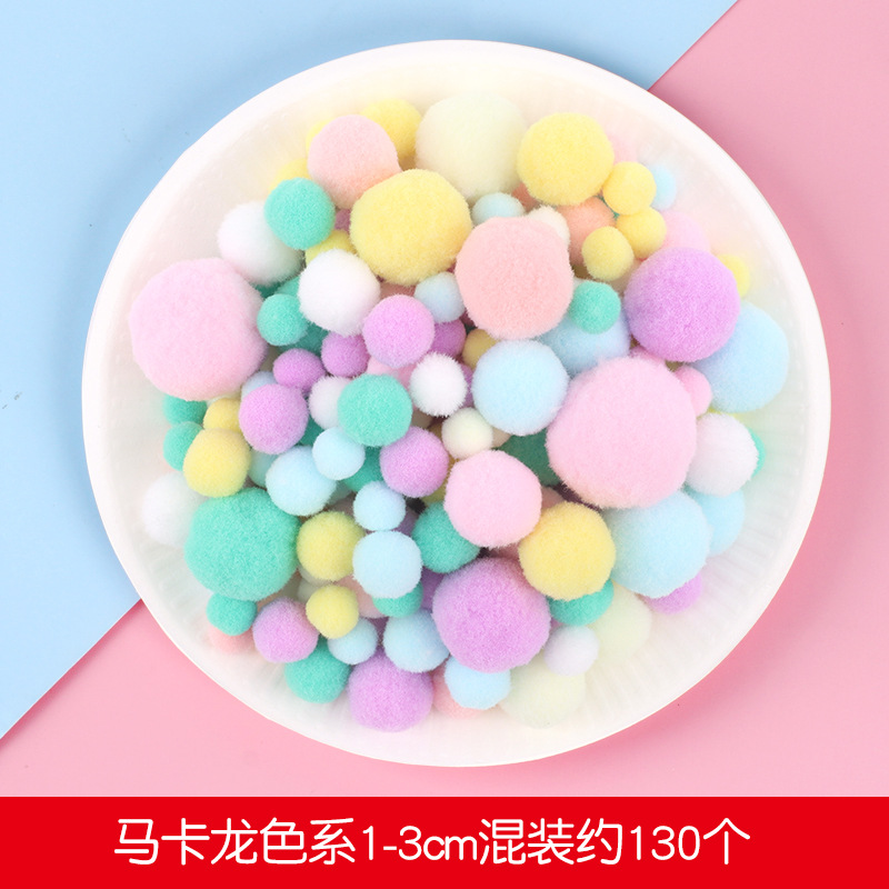 Pompones coloridos de alta elasticidad, bolas de felpa de colores mezclados, juguetes de bricolaje para niños, accesorios hechos a mano, poliéster en stock